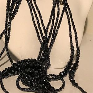 Blue Glass Seed Bead Necklace